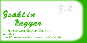 zsaklin magyar business card
